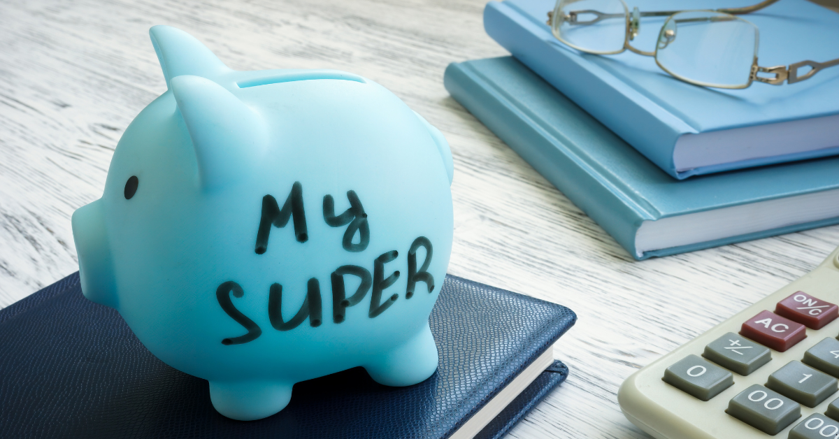 A piggy bank with written superannuation on it