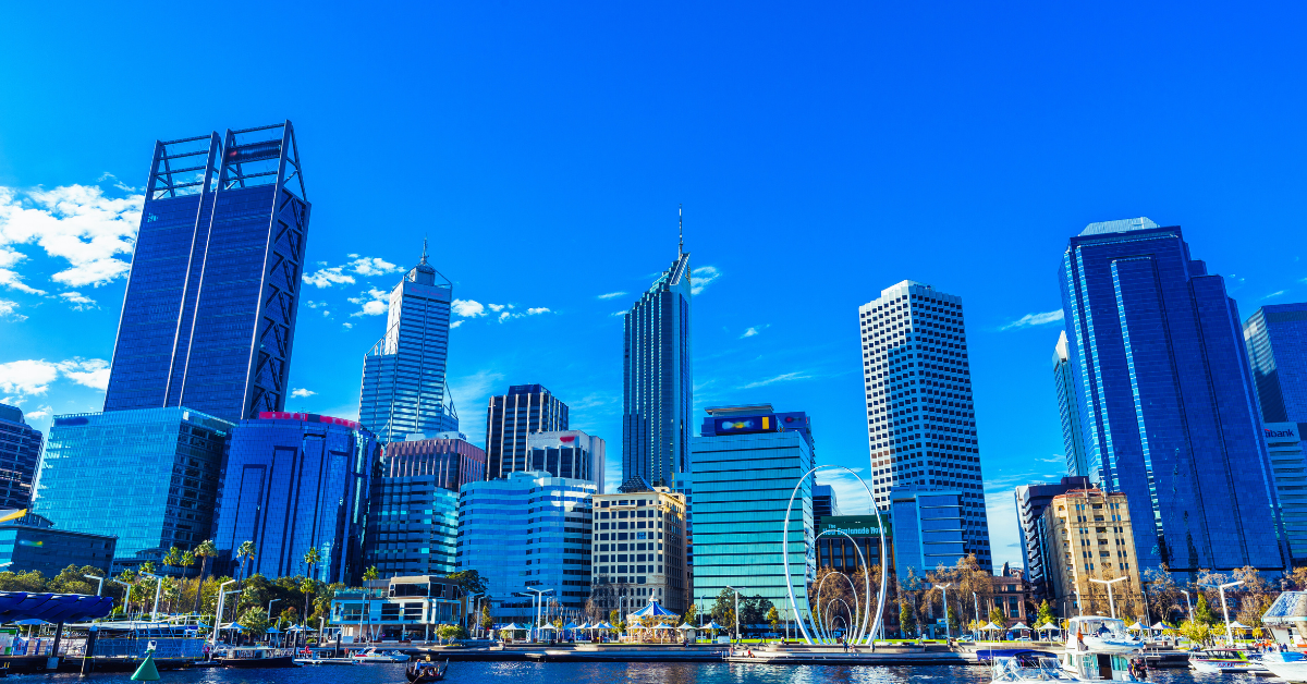 Skyscrapers in Perth Australia demonstrating Australian Real Estate Market