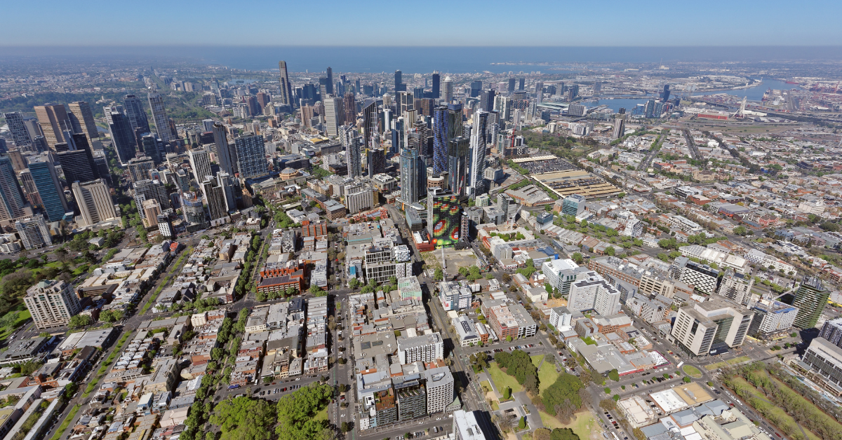 A beautiful view from the sky of Carlton North, Australia