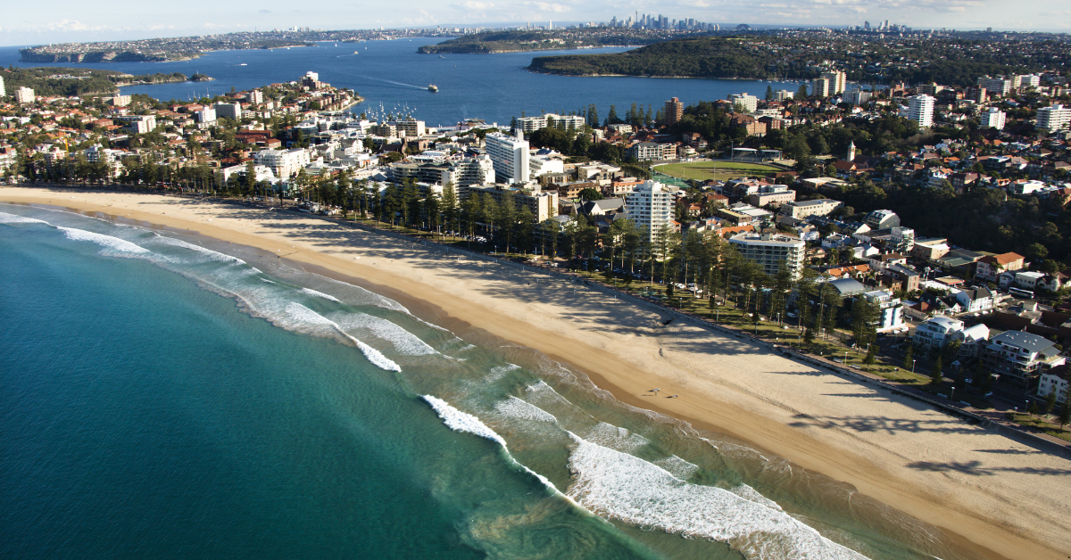 A beautiful view of sea beach and sea water in Australia