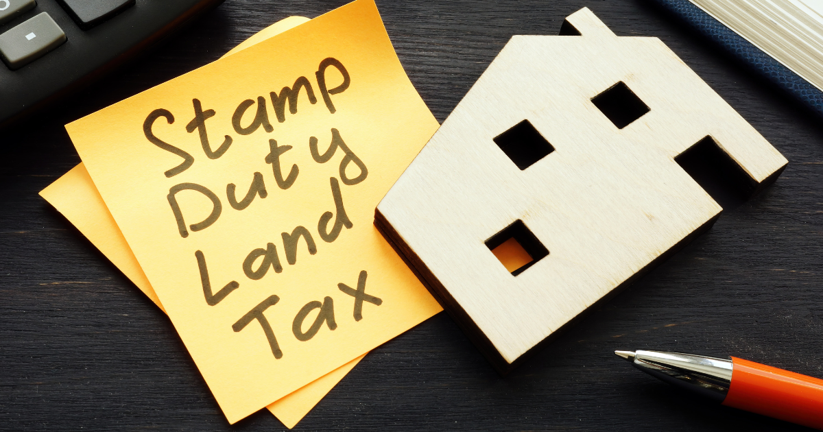 Australian stamp duty is written on a sticky note